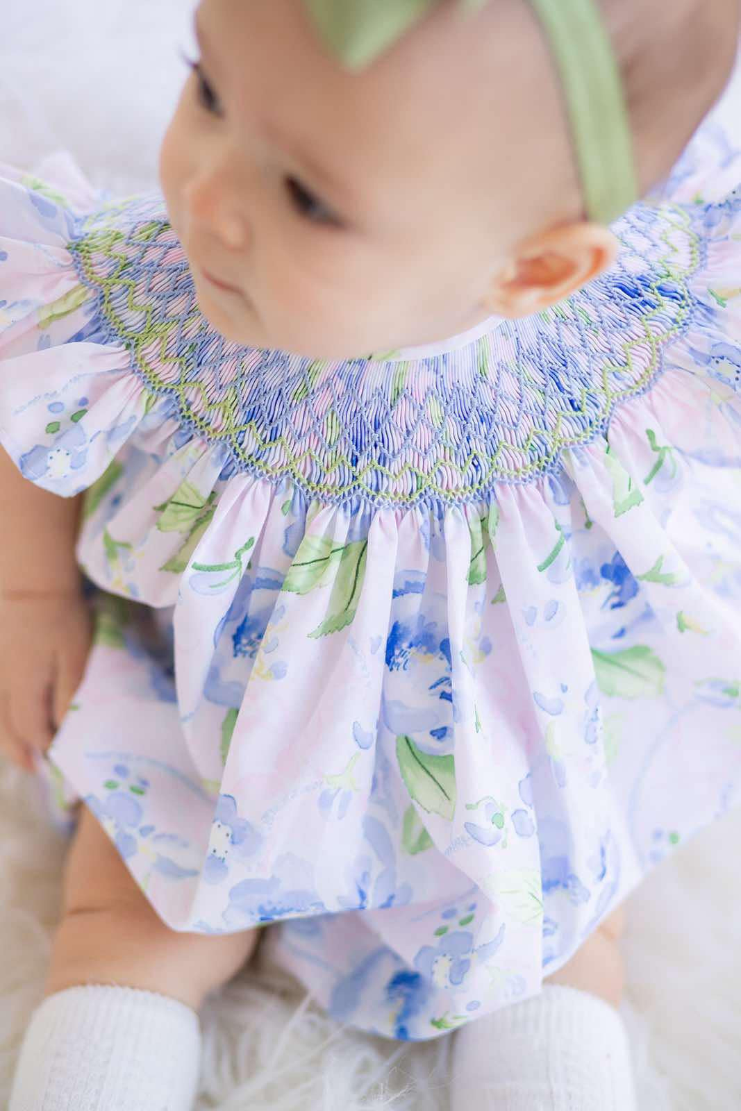 Morning Glory Smocked Floral Bubble *Ready to Ship!*