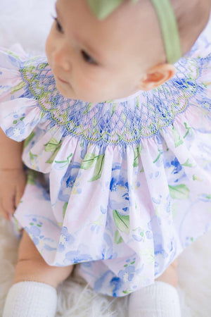 Morning Glory Smocked Floral Bubble *Ready to Ship!*