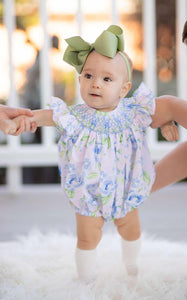 Morning Glory Smocked Floral Bubble *Ready to Ship!*