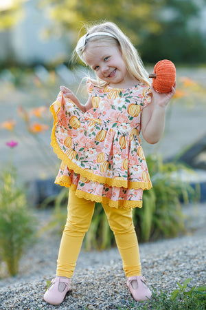 Pumpkin Patch Petals Legging Set