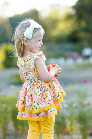 Pumpkin Patch Petals Legging Set