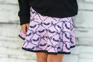 Pink Batty About Bows Athletic Skort