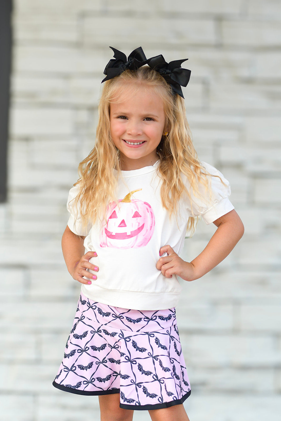 Pink Batty About Bows Athletic Skort