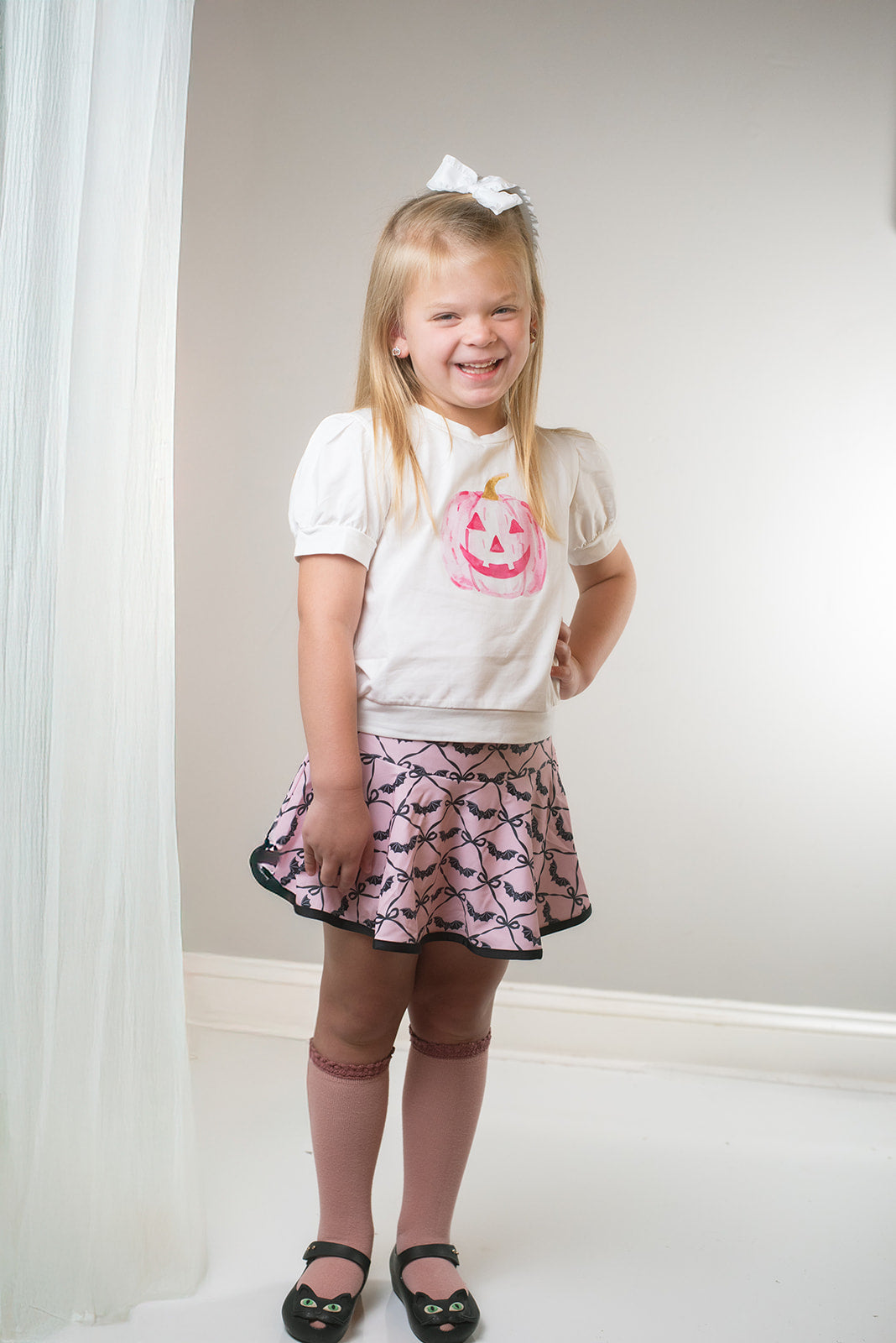 Pink Batty About Bows Athletic Skort