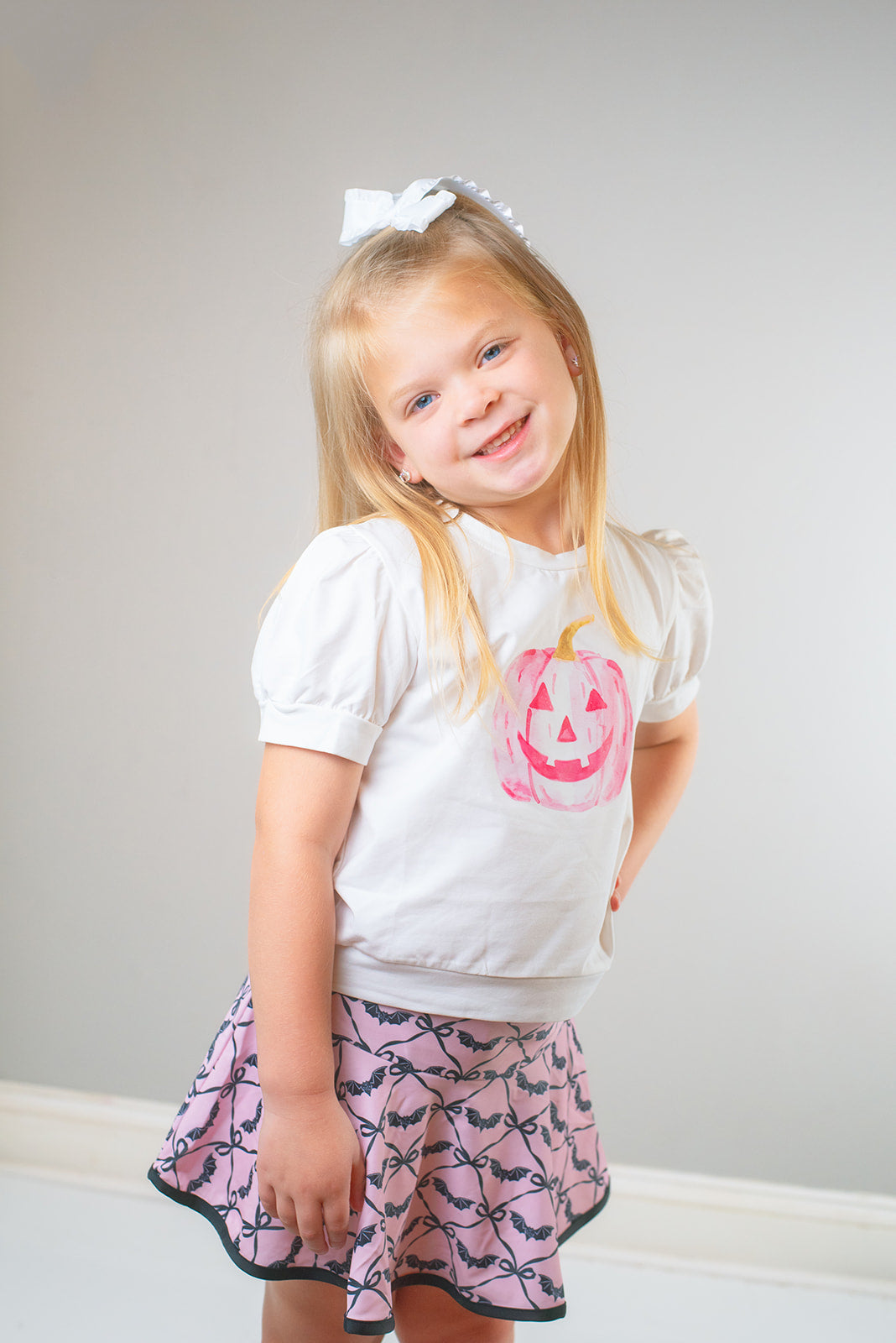 Pink Batty About Bows Athletic Skort
