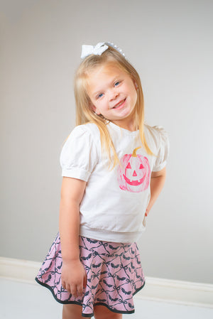 Pink Batty About Bows Athletic Skort
