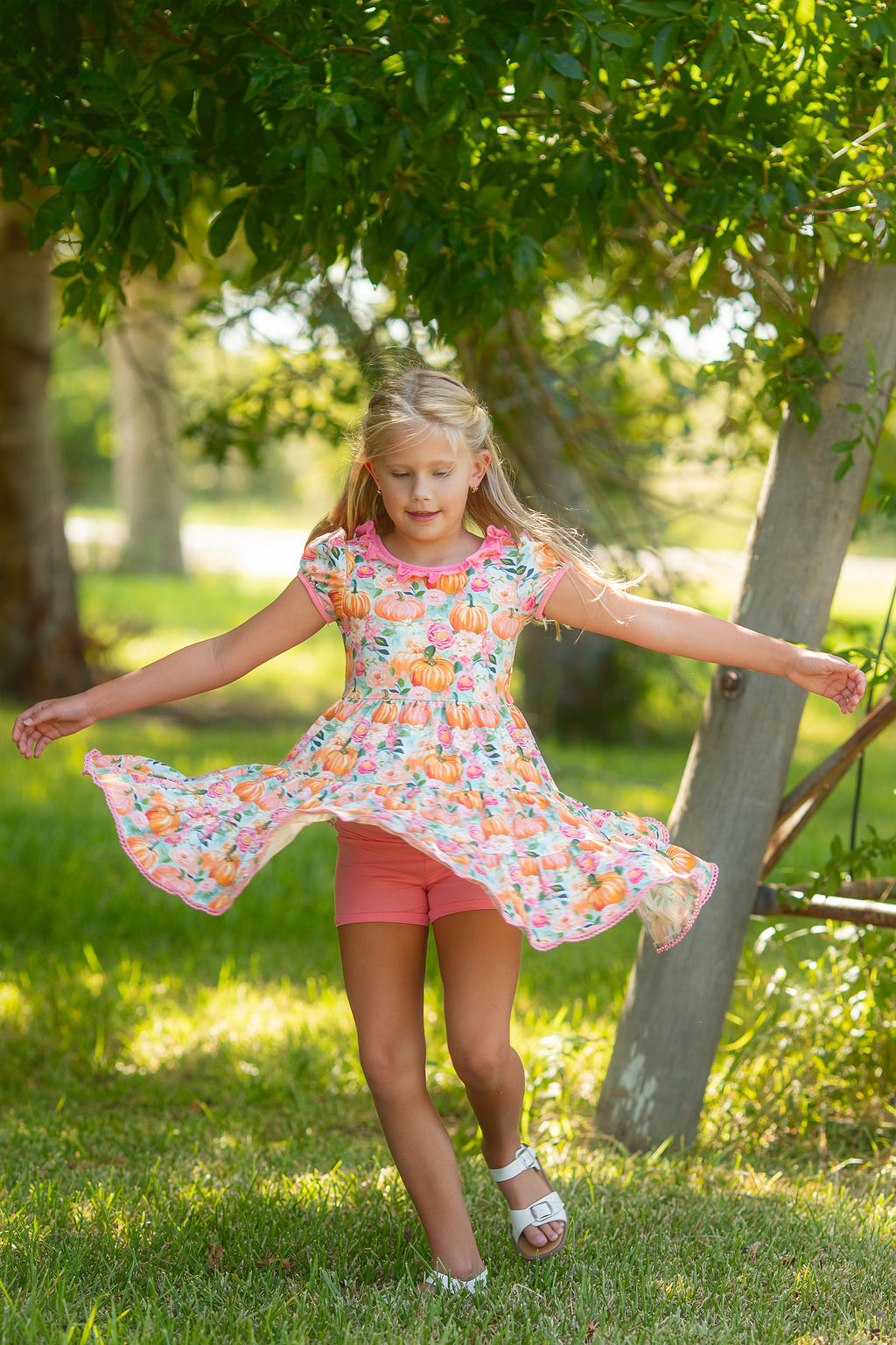 Pumpkin Petals Twirl Dress