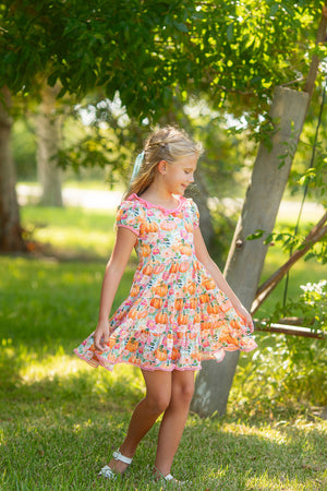 Pumpkin Petals Twirl Dress