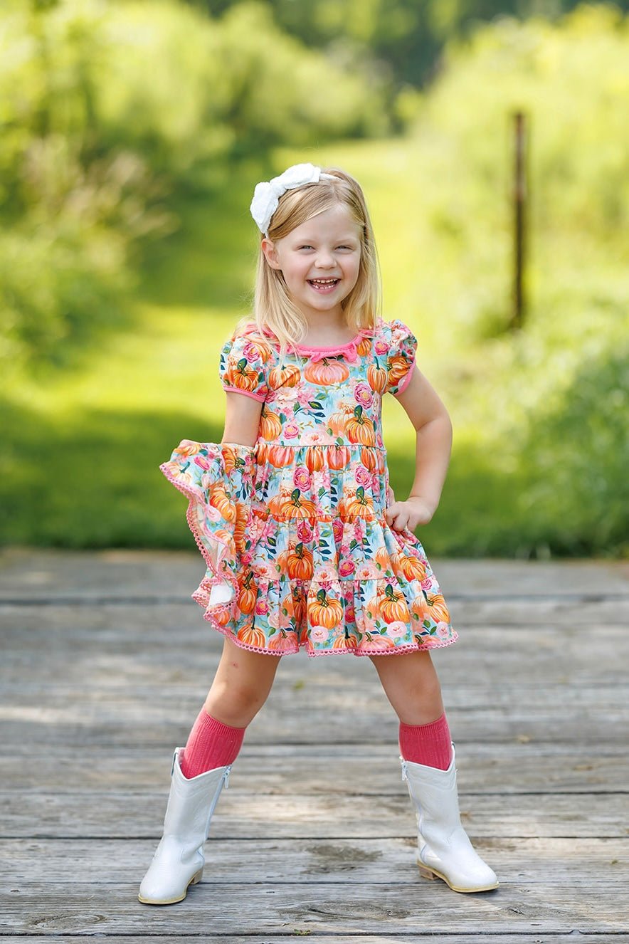 Pumpkin Petals Twirl Dress