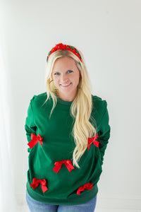 Women's Holiday Bow Sweatshirt *In Stock*