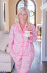 Adult Women's Santa Button Down Lounge