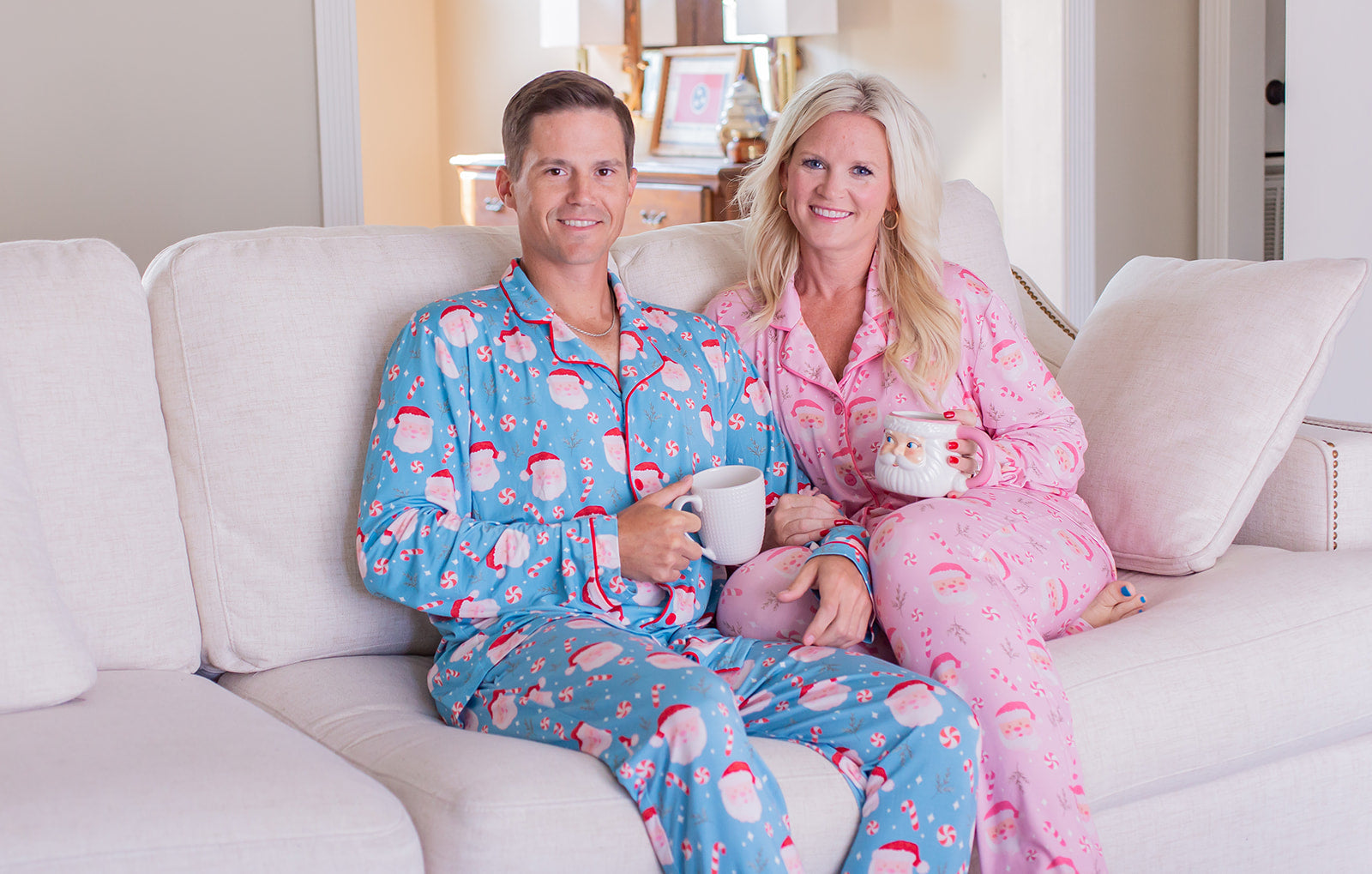 Adult Women's Santa Button Down Lounge