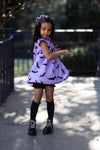 Purple Bitty Bat Smocked Bloomer Set
