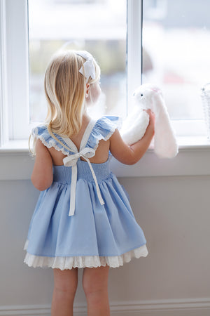 Blue Bunny Hop Dress & Bloomer Set *In Stock*