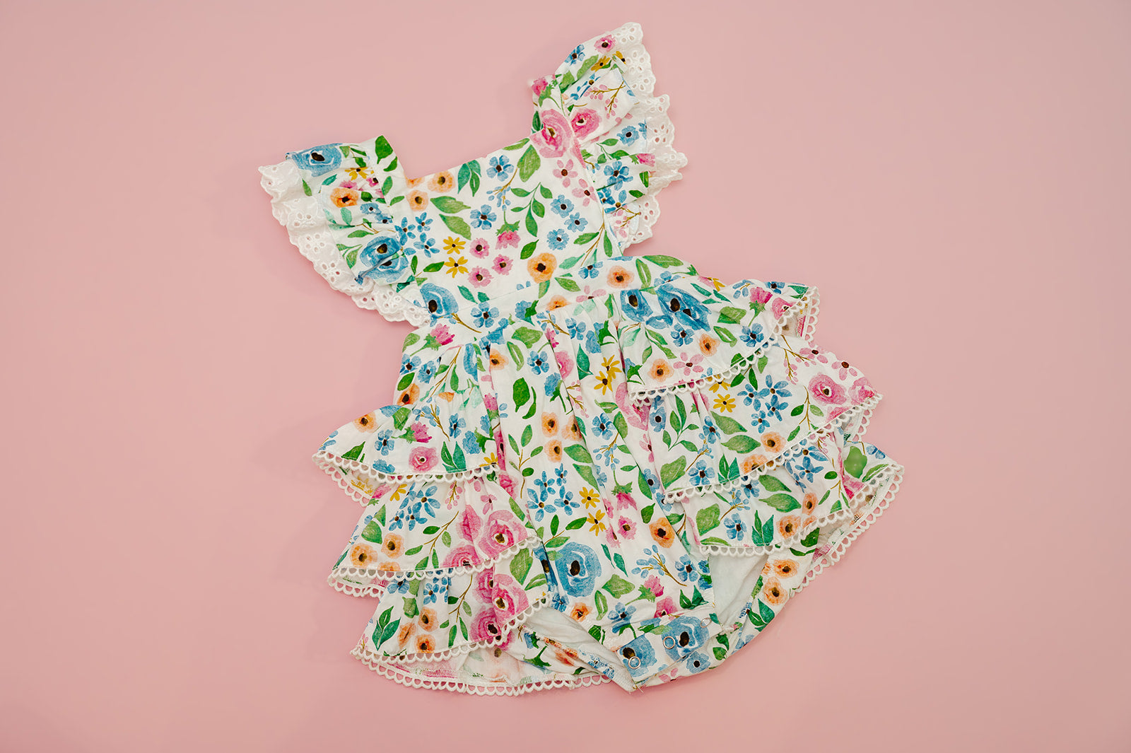 Eyelet Bloooms Ruffle Bubble  *Ready to Ship!*
