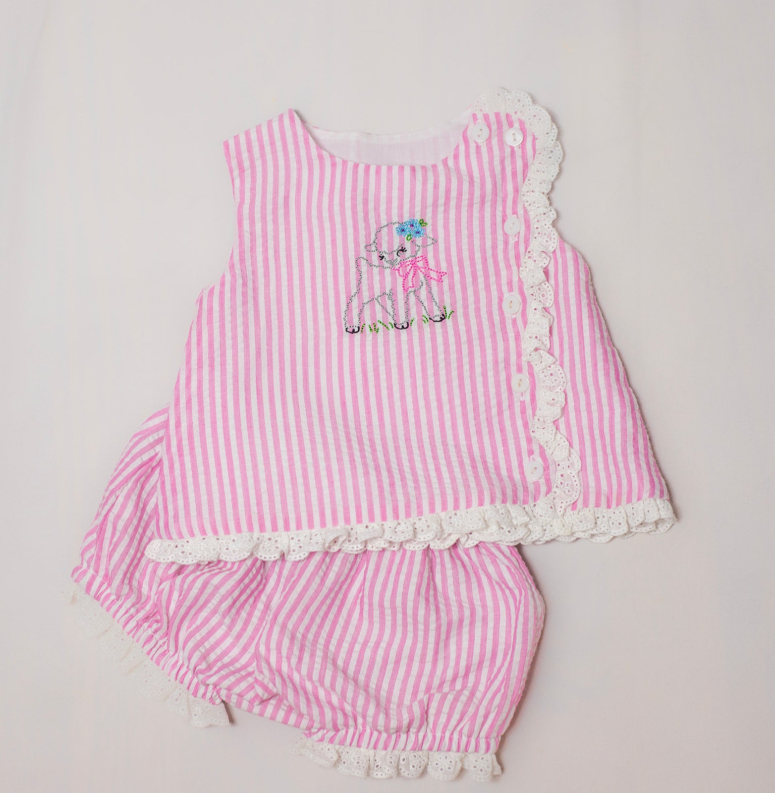 Little Lamb Embroidered Diaper Set *Ready to Ship!*