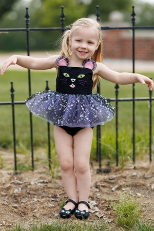 Midnight Mischief Cat Romper *Limited Pre-Order Ships Late July*