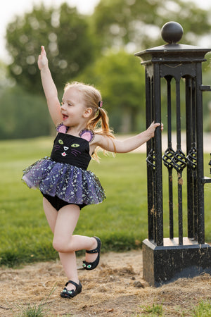 Midnight Mischief Cat Romper *Limited Pre-Order Ships Late July*
