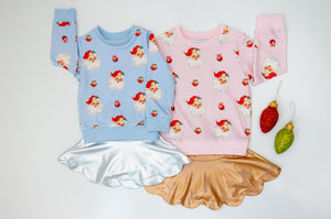 Pink & Blue Jolly Santa Sweatshirt *Pre~Order*