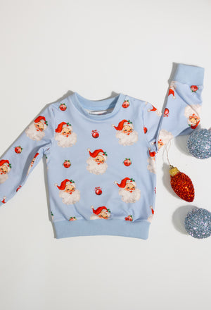 Pink & Blue Jolly Santa Sweatshirt *Pre~Order*