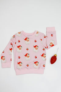 Pink & Blue Jolly Santa Sweatshirt *Pre~Order*
