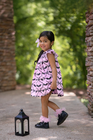 Pink Batty About Bows Smocked Bloomer Set