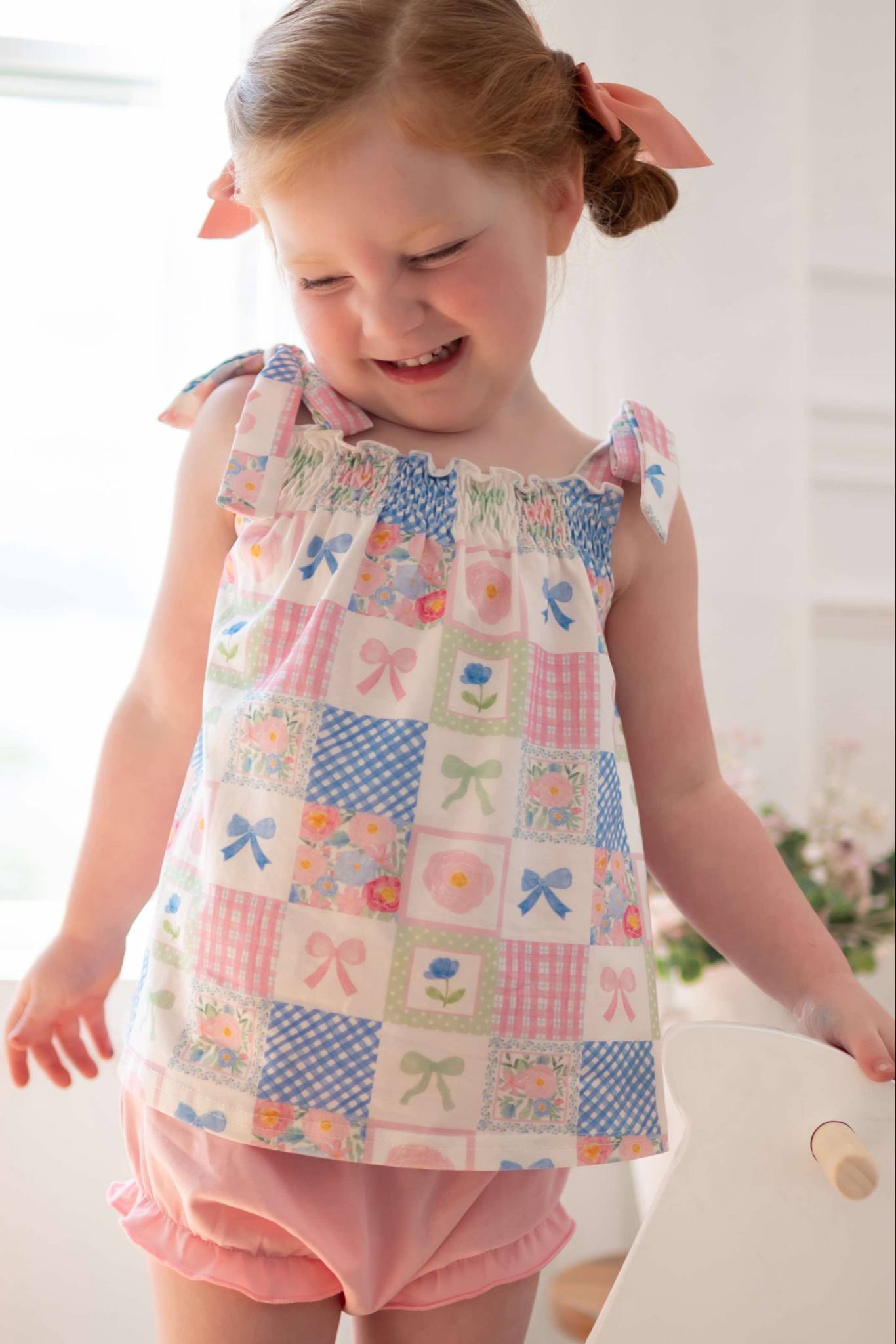 Patchwork Tie Shoulder Diaper Set *In Stock*