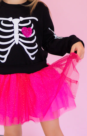Glam Bones 💖 Sequin Sparkle Skeleton Tulle Dress