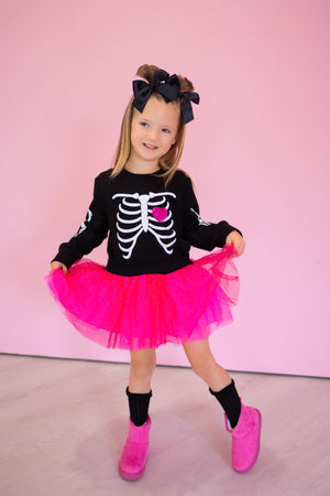Glam Bones 💖 Sequin Sparkle Skeleton Tulle Dress