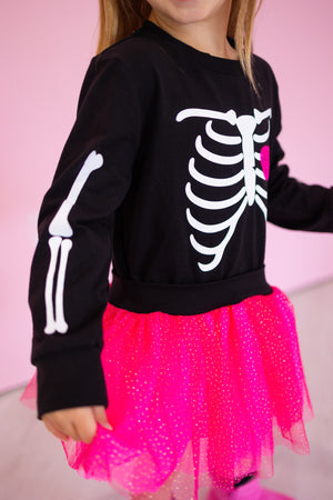 Glam Bones 💖 Sequin Sparkle Skeleton Tulle Dress