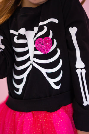 Glam Bones 💖 Sequin Sparkle Skeleton Tulle Dress