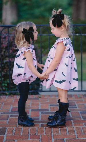 Pink Bitty Bat Smocked Bloomer Set